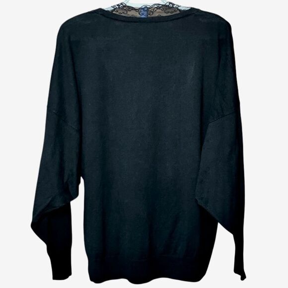 CAbi Union Lace V Neck Dolman Sleeve Sweater in Dark Black Women’s M - Picture 4 of 7